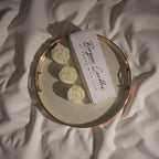 3x Small Rose Pillar Candles Set | Migraine - Safe Soy Coconut Beeswax | Clean Burn Romantic Gift 180g - Bergam Candles