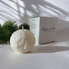 Cozy Winter Forest Candle Handmade | Textured 3D Pillar Soy Beeswax 20h | Migraine - Safe Gift - Bergam Candles