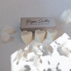 Handmade Heart Pillar Candles Set 3pc | Soy Beeswax Migraine - Safe Romantic Gift | 210g 1h Burn - Bergam Candles