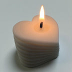 Handmade Heart Pillar Candles Set 3pc | Soy Beeswax Migraine - Safe Romantic Gift | 210g 1h Burn - Bergam Candles