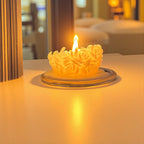 Rose Ball Candle | Migraine - Safe Soy Wax Ball Pillar 180g | ~23h Burn Natural Unscented - Bergam Candles