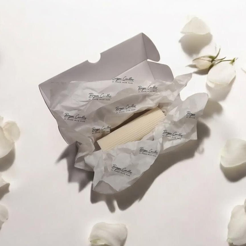 Thin Taper Dining Candles Set | 3/5 Pack Soy Beeswax Migraine - Safe | Elegant Dinner 120g - 200g - Bergam Candles