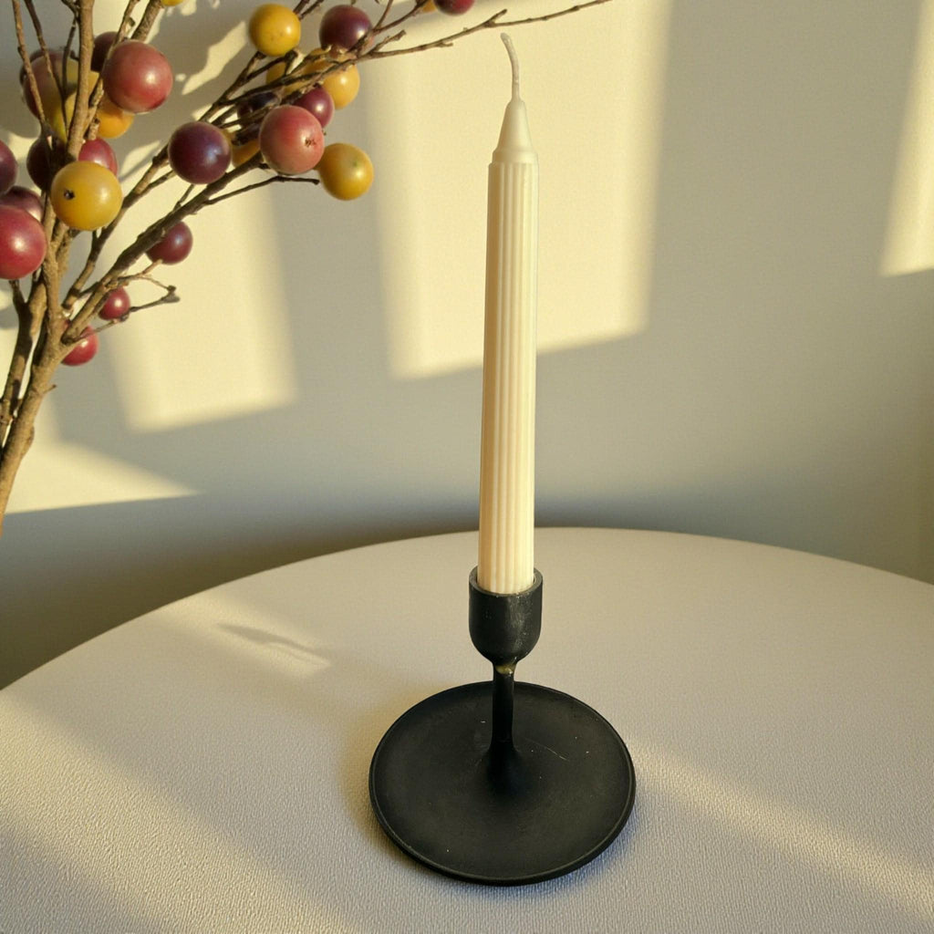 Thin Taper Dining Candles Set | 3/5 Pack Soy Beeswax Migraine - Safe | Elegant Dinner 120g - 200g - Bergam Candles