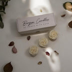 Unscented Natural Wax Candle Bundle | Romantic Rose Heart Gift Set 7pc (570g, 35h) - Bergam Candles